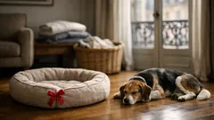 Ruban rouge sur le panier du chien : symbole, code couleur ou simple habitude