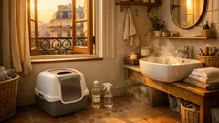 Vinaigre blanc et litière du chat : la bonne méthode pour éliminer les odeurs sans le gêner